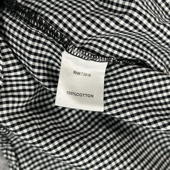 Ivy Jane Black White Gingham Sleeveless Ruffle Blouse Women's Size Small‎ - Picture 3 of 5
